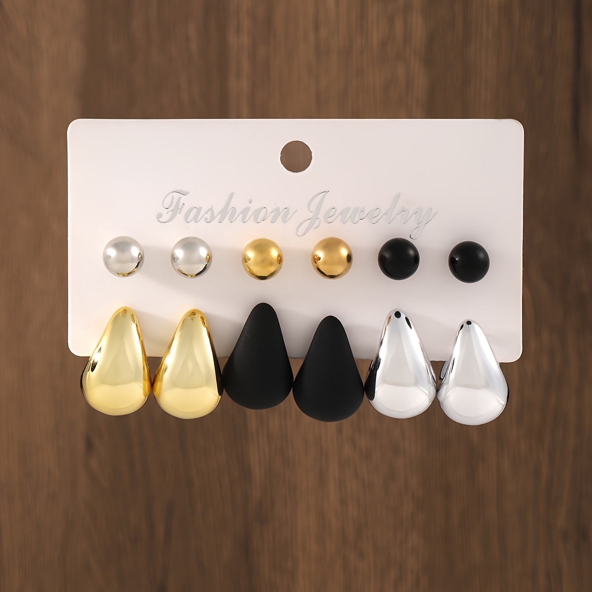 Water Drop Hoop Earrings Plastic Stainless Classic Style